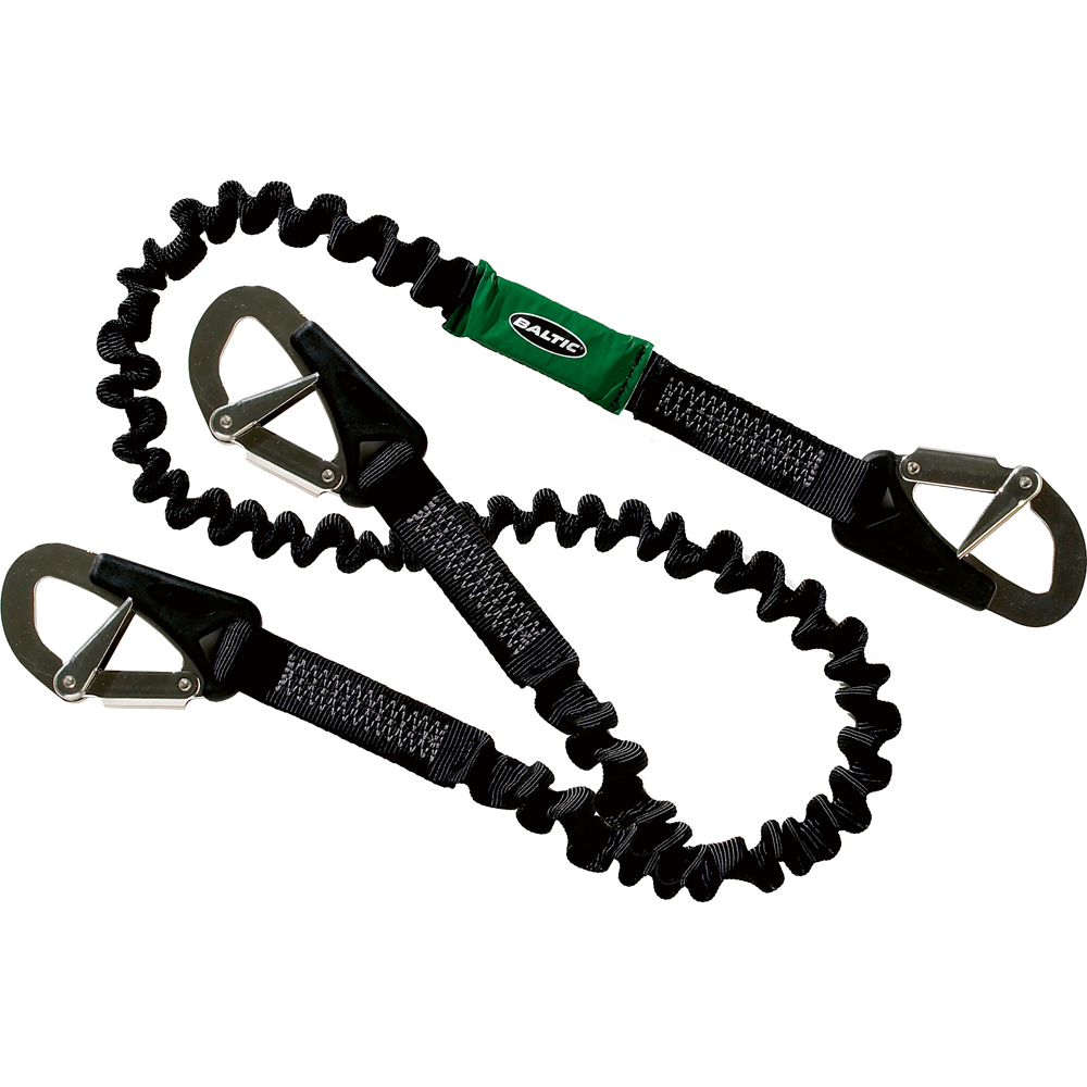 elastic 3 haken safety line 2m schwarz