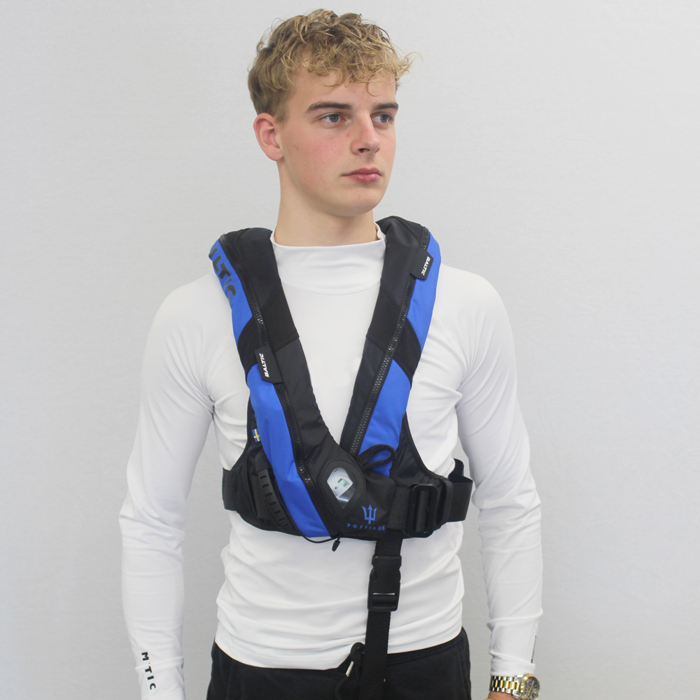 baltic Poseidon 165N Automatik-Rettungsweste mit Gurt blau 3