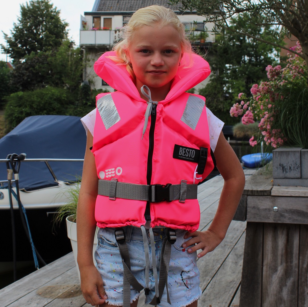 deluxe kinderrettungsweste 100n 20-30kg rose