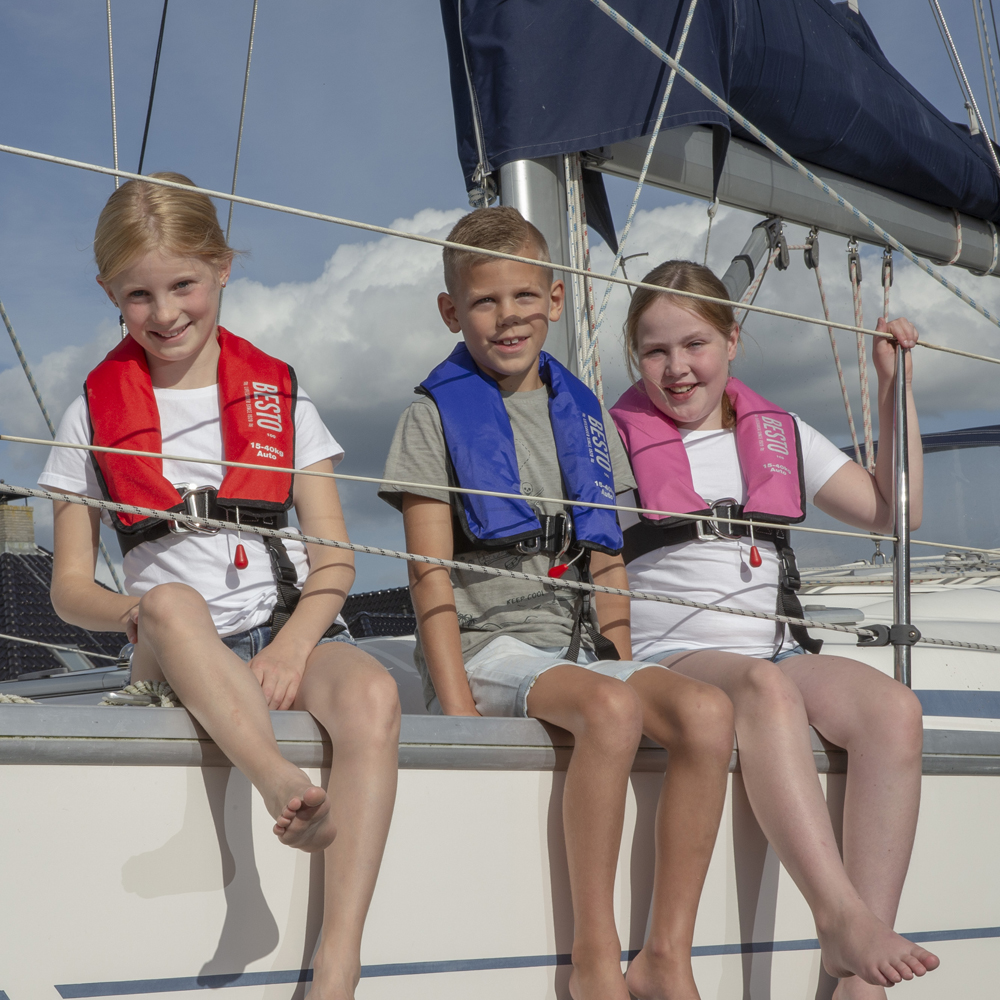 Besto aufblasbare rettungsweste pro junior 100n blau 15-40kg 4