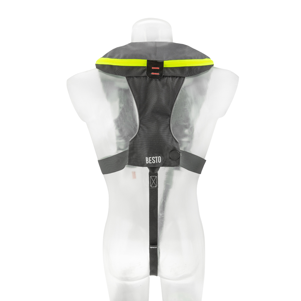 Besto Comfort fit aufblasbare rettungsweste PRO 220N mh gris/gelb 2