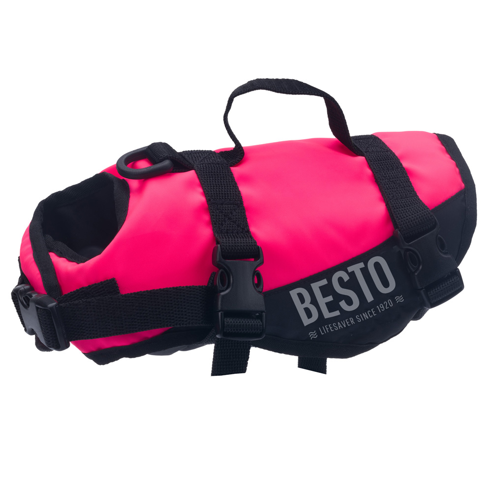 Katzenschwimmweste Deluxe rosa/schwarz