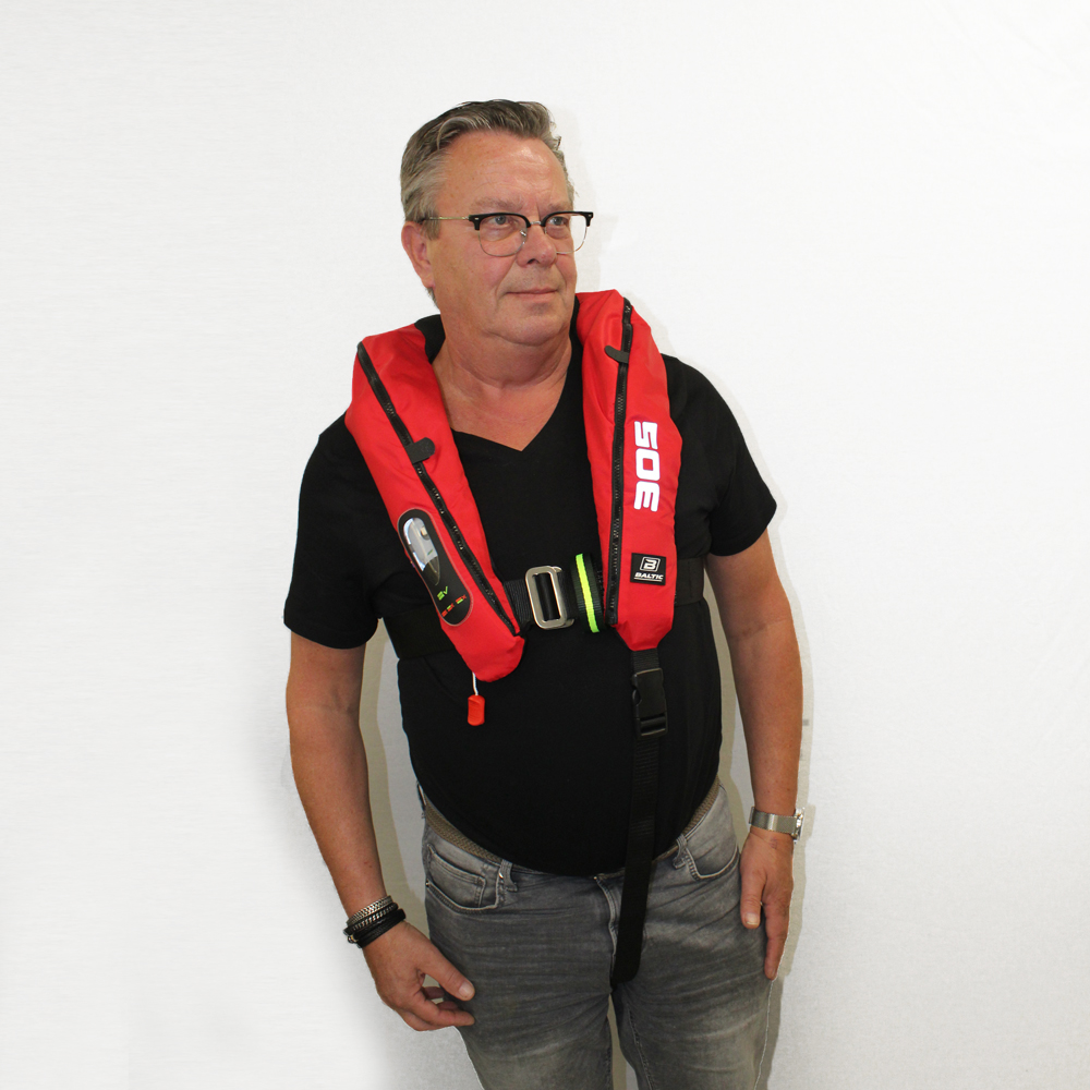 baltic Legend 305N Automatik-Rettungsweste SLA mit Gurt rot 3