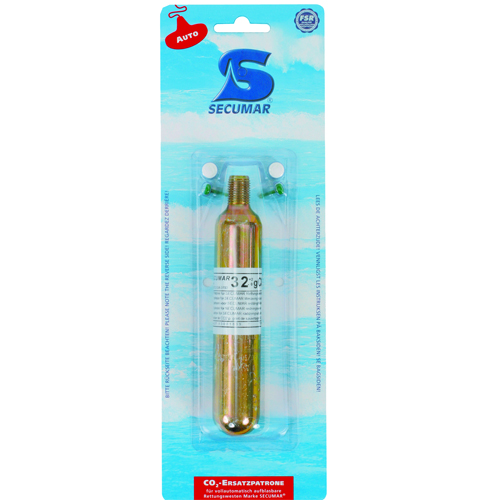 Secumar 22 gr. co2 ersatzpatrone mit 2 tabletten + 2 pins für automatikwesten 2