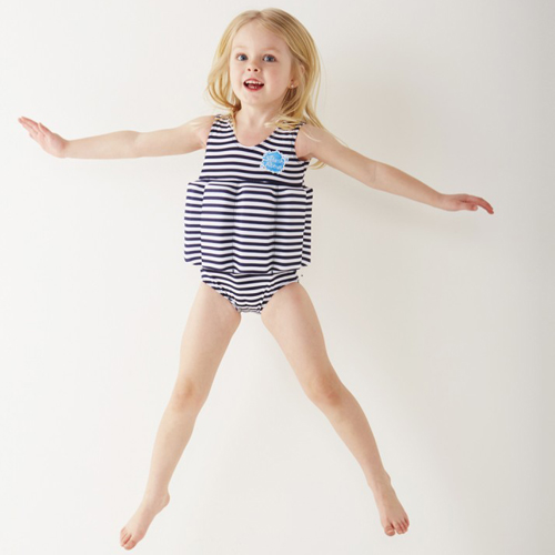 Splash About float suit navy white stripe mit Reissverschluss 4