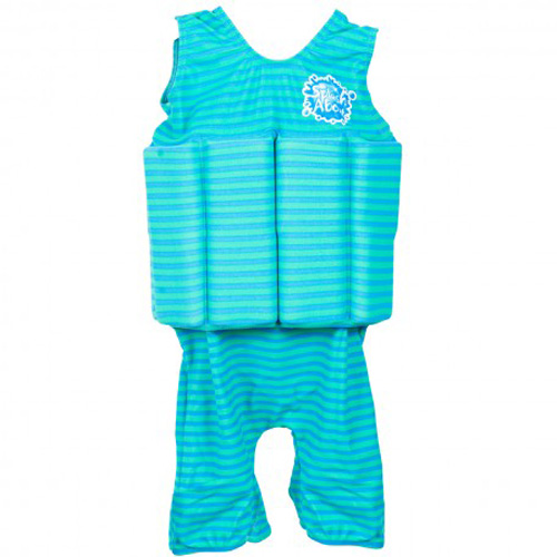short john floatsuit: blue lagoon stripe