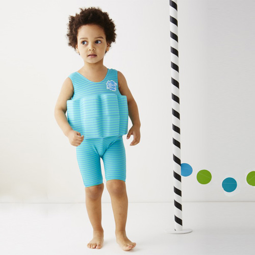 short john floatsuit: blue lagoon stripe